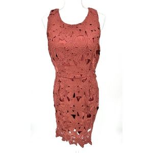 ASTR dress large Floral Lace Lined Sleeveless Back Zipper Fitted Party Cocktail
